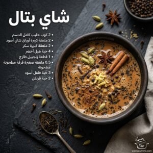 شاي بتال الهندي الكريمي بالتوابل في كوب شفاف