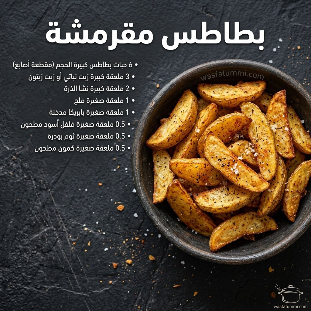 بطاطس مقرمشة ذهبية محمصة مع صلصة الثوم
