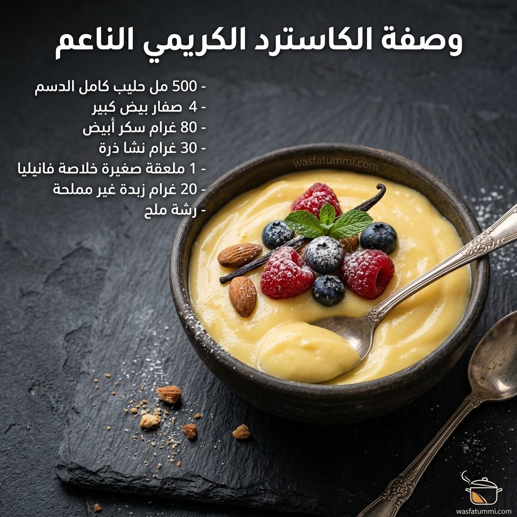 طبخات الكاسترد الكريمي الناعم في أكواب زجاجية مع تزيين بالقرفة