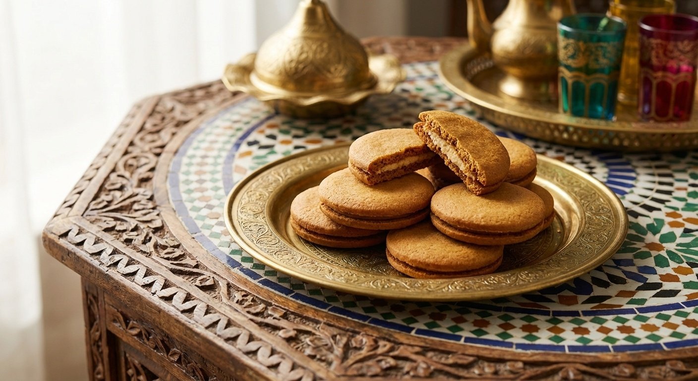 كوكيز محشو بكريمة السبيكولوس مع حبات الشوكولاتة