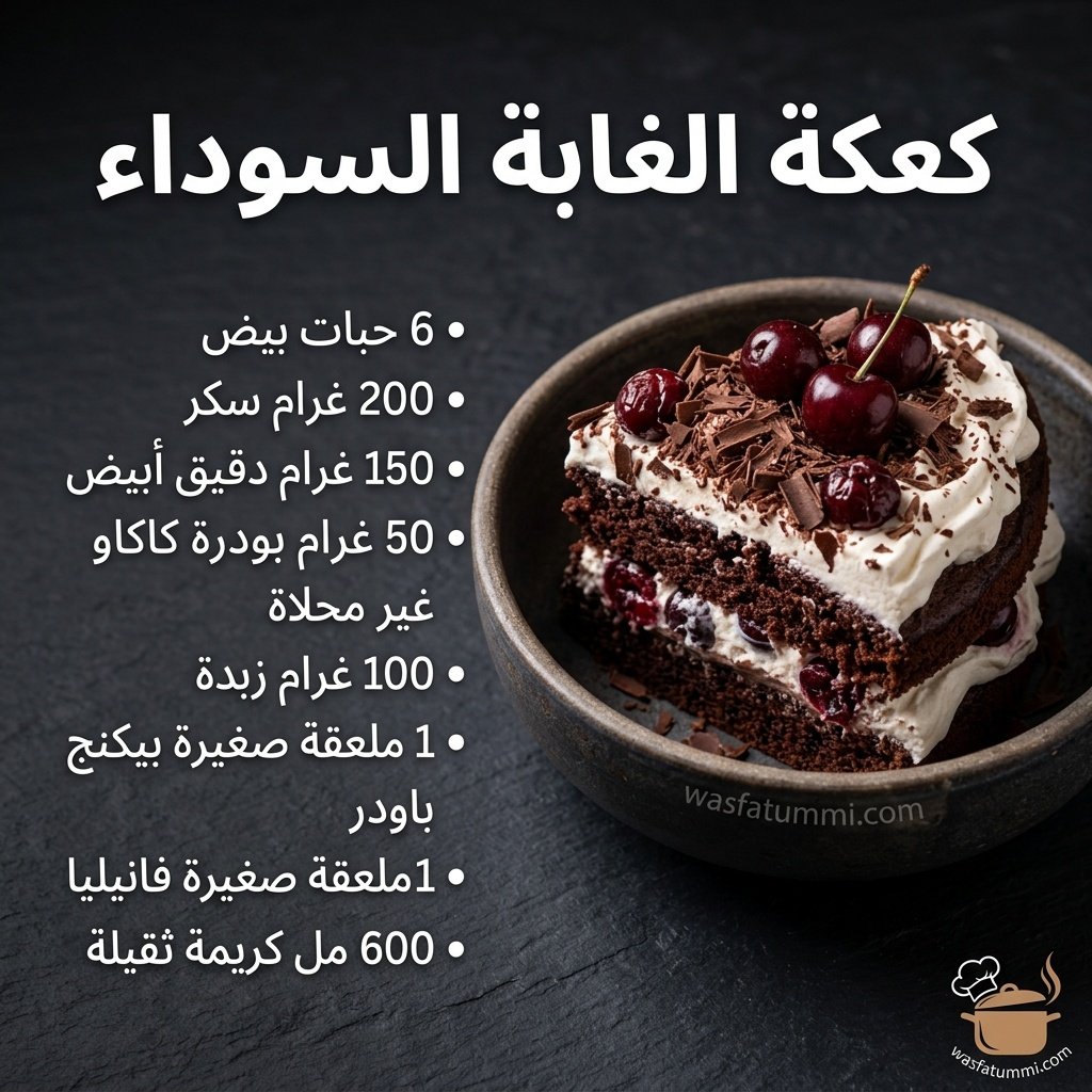 كعكة الغابة السوداء بالكريمة والكرز والشوكولاتة مقطّعة على طبق تقديم أبيض