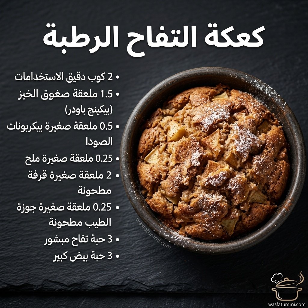 كعكة التفاح الرطبة مزينة بكريمة الجبن الكريمي وشرائح التفاح والقرفة