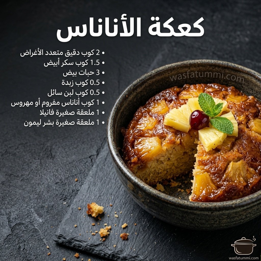 كعكة الأناناس الطرية مزيّنة بشرائح الأناناس الطازجة وجوز الهند