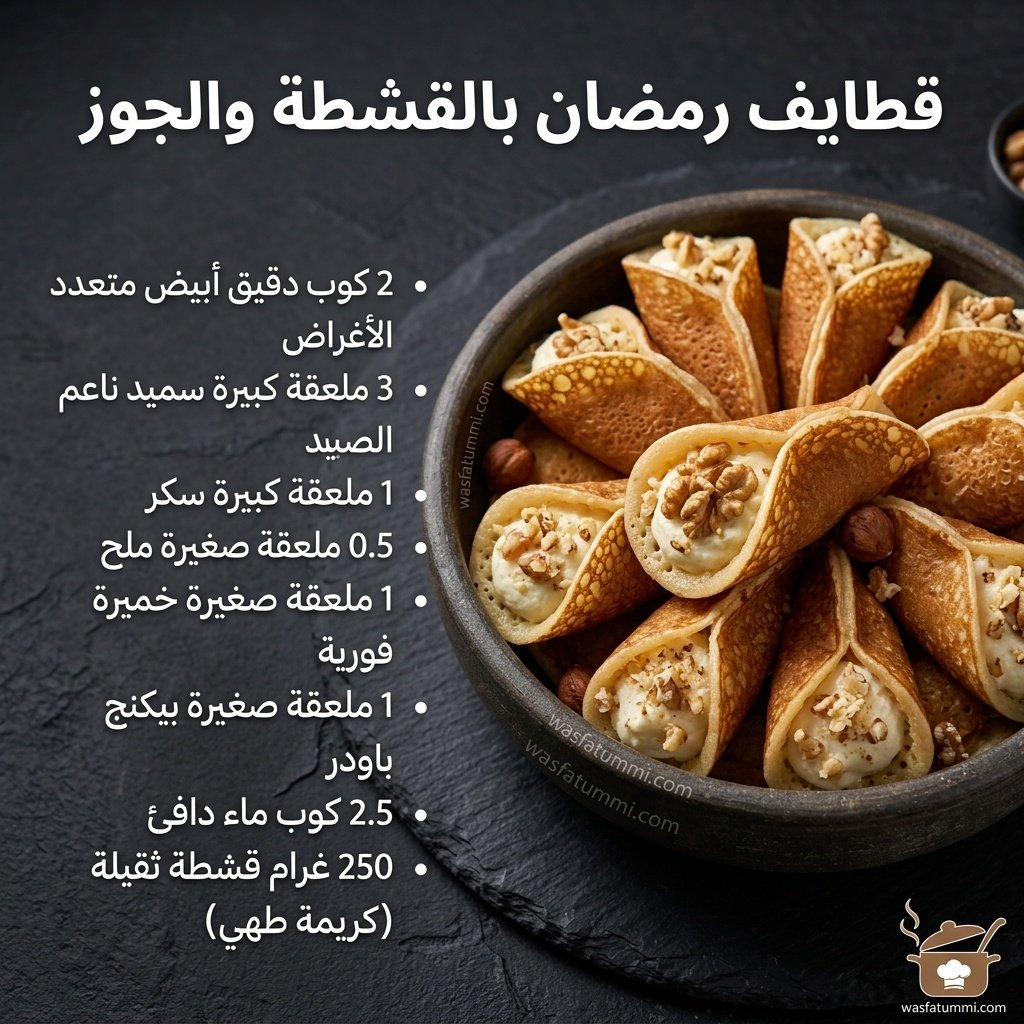 طبخات قطايف رمضان بالقشطة والجوز مع الفستق وشراب القطر