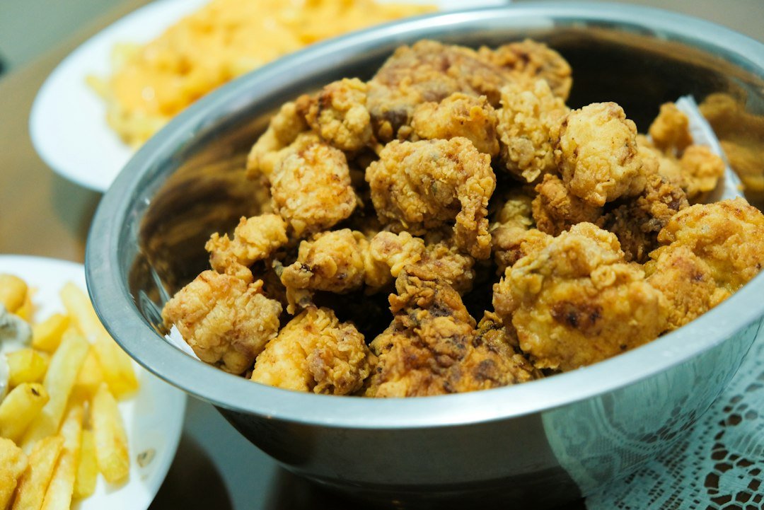 Crispy bite-size popcorn chicken pieces ready to serve